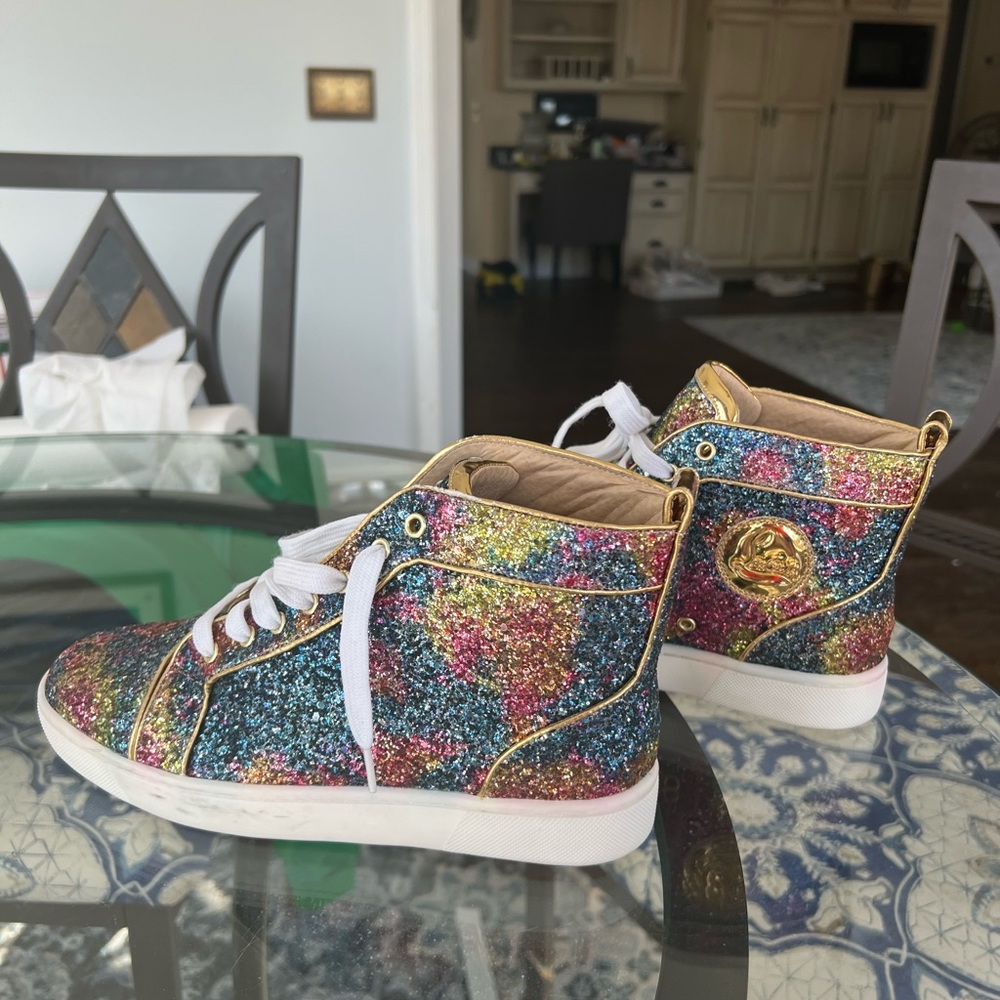 SUPER RARE Louboutin Bip Bip high top sneaker sz 39 (8.5 US)